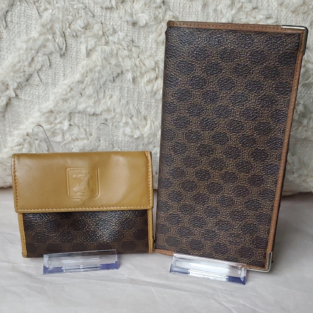 Celine Brown and Tan Leather Wallets